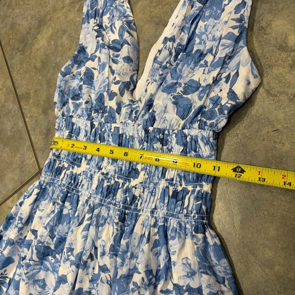 Abercrombie & Fitch Blue and White Floral Maxi Sundress Sz S Cottagecore Beach